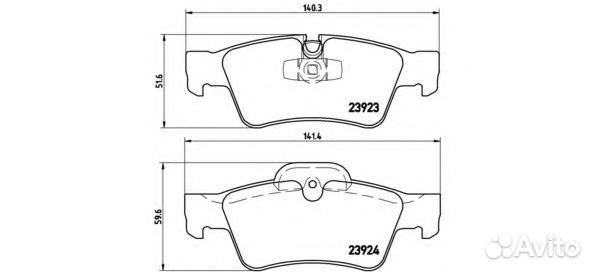 Колодки тормозные дисковые задние Brembo