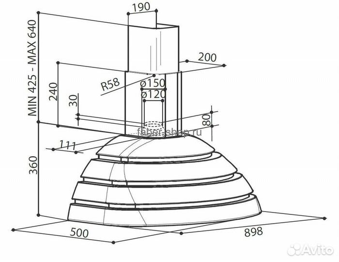 Faber Вытяжка настенная brio NT 90