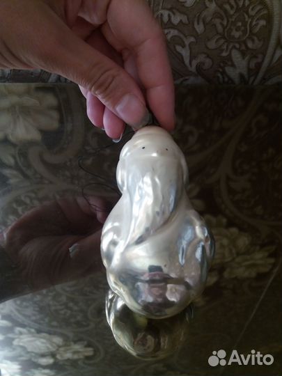 Ёлочная игрушка СССР Дед Мороз (дутое стекло)