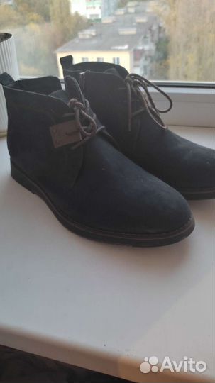 Ботинки замшевые чернильного цвета