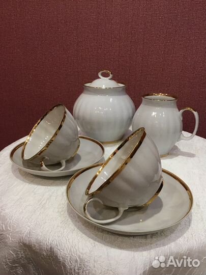 Предметы Дулево чайные пары золотая лента