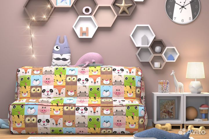 Ткань велюр с детским рисунком