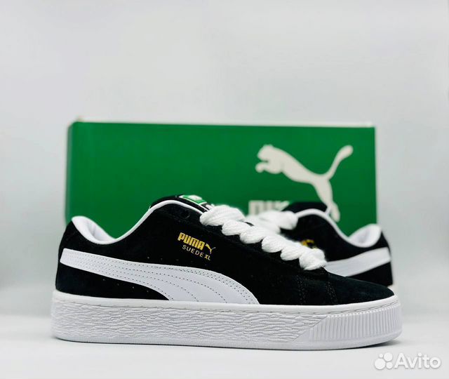 Puma, черные с белым замша, унисекс