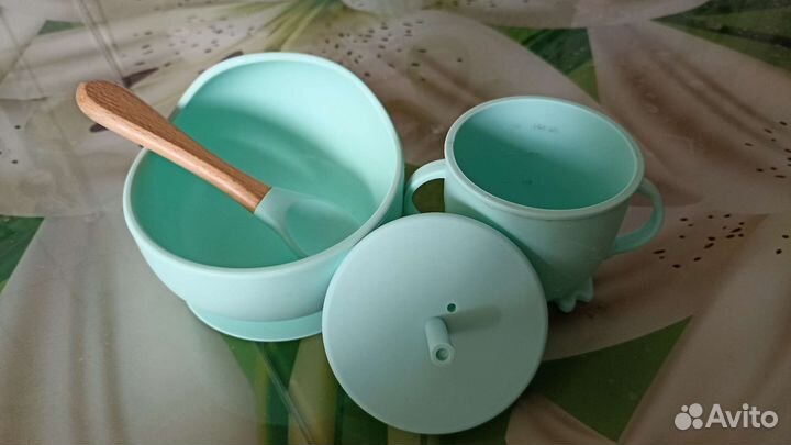 Набор детской посуды, тарелка на присосках