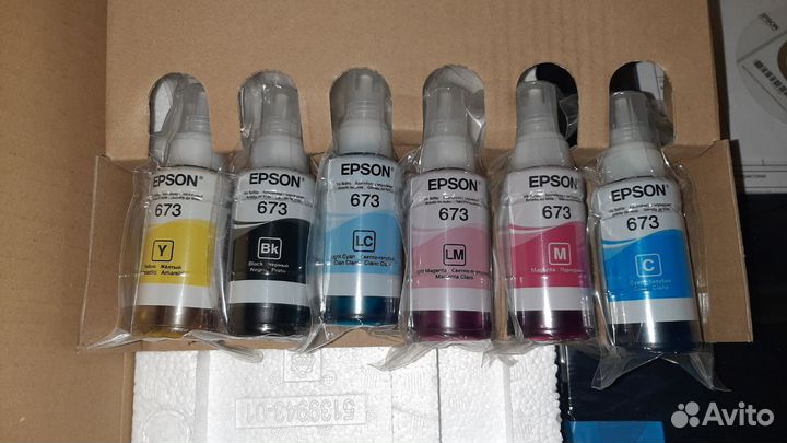 Чернила epson 673 до 02.2025 для L800/L805/L1800 Ч