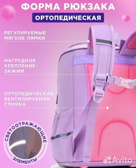 Рюкзак школьный ортопедический для девочки