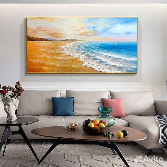 Большая картина маслом Вот он рай Морские пейзажи