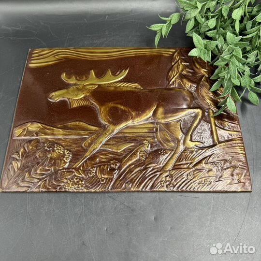 Панно Чеканка Картина лось Времён СССР