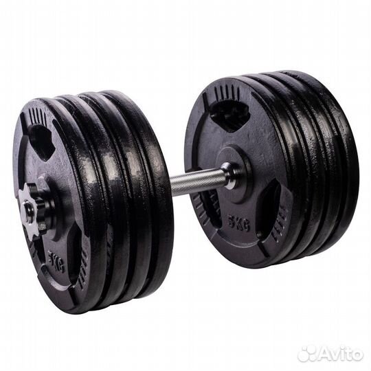 Гантель разборная чугунная с 3-мя хватами 42 кг Vo