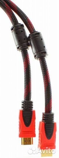 Кабель hdmi - hdmi 1.5 м. gold V1.4 в оплетке, с ф