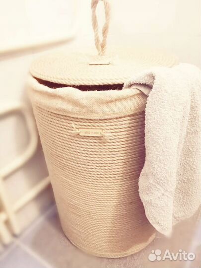 Корзина из джута с крышкой