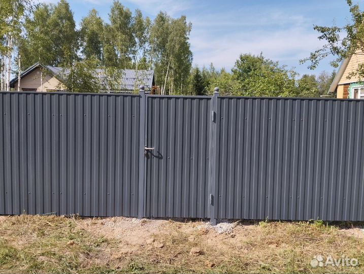 Заборы из профнастила, профлиста под ключ