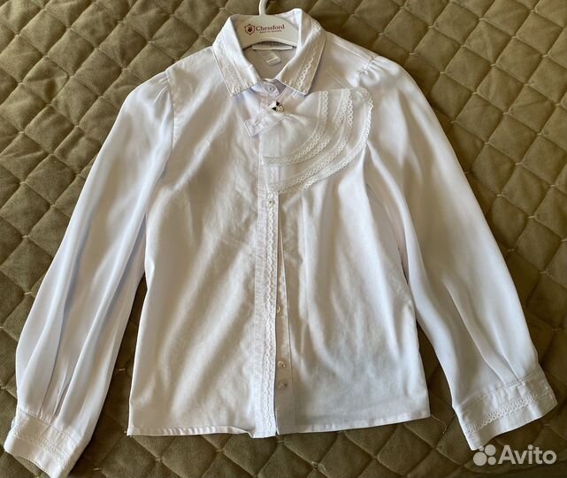 Рубашка белая для девочки 128
