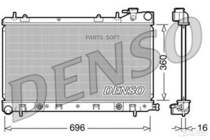 Радиатор 696x360 subaru forester 2.0 02