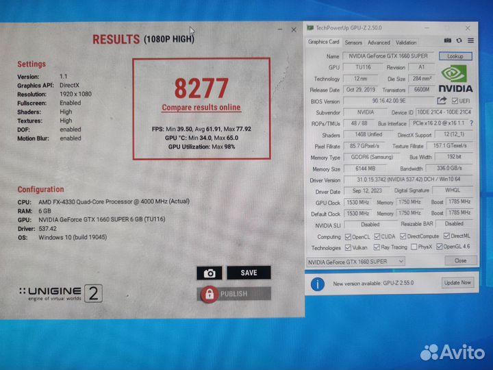 Видеокарта gtx 1660 super 6gb Palit