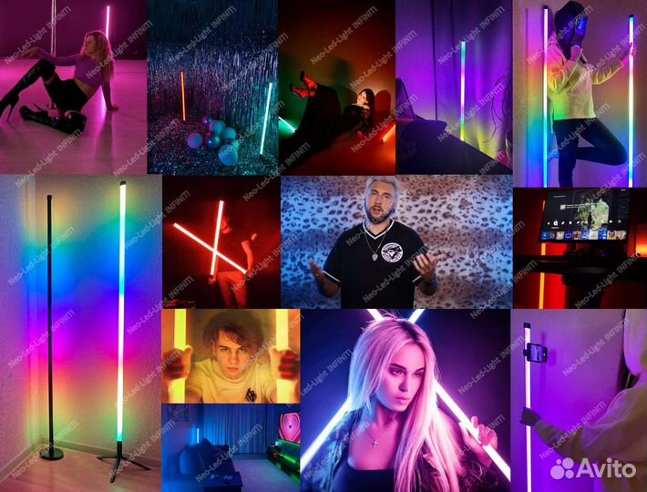 Торшер rgb 2в1 ночник лампа rgb