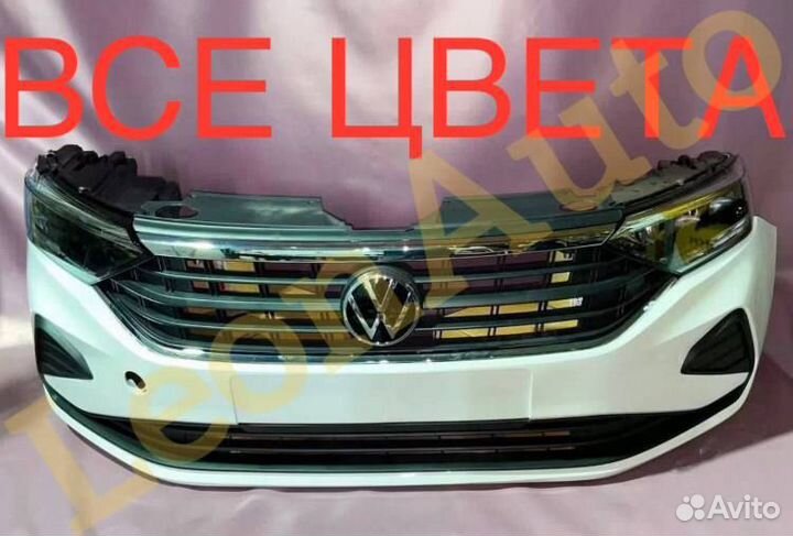 Ноускат бампер передний на VW Polo 5 6 красный