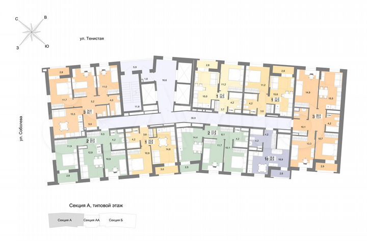 2-к. квартира, 47,8 м², 17/23 эт.