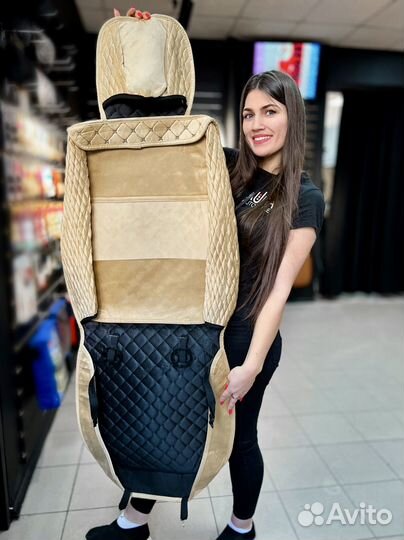 Универсальные чехлы на сиденье авто Велюр