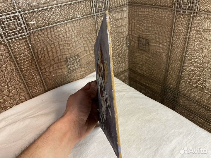 Картина маслом 1990 год цветы ретро панно