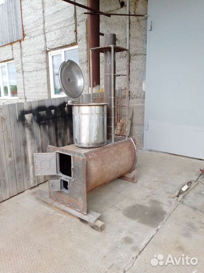 Печка для бани с баком из нержавейки объем 60-л