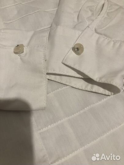 Рубашка для девочки 140 button blue