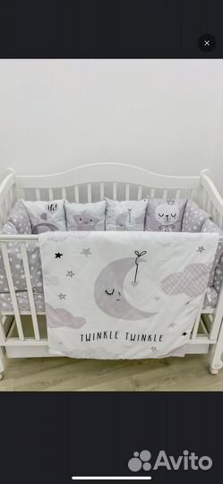 Комплект бортики, одеяло и подушка в кроватку