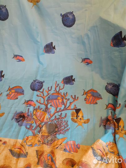 Штора для ванной тканевая бу