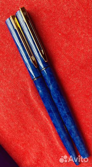 Waterman набор 2 ручки синий мрамор