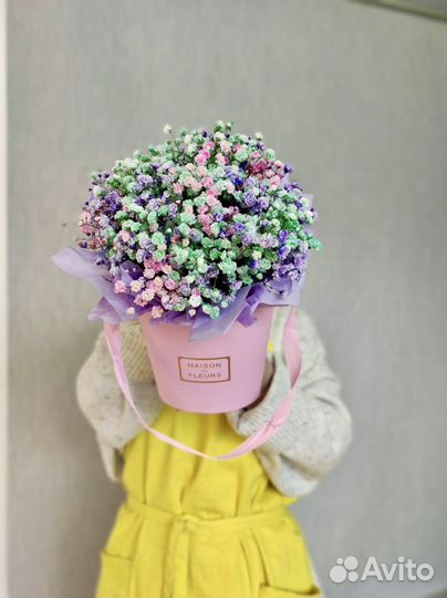 Коробка с гипсофилами / Цветы с доставкой