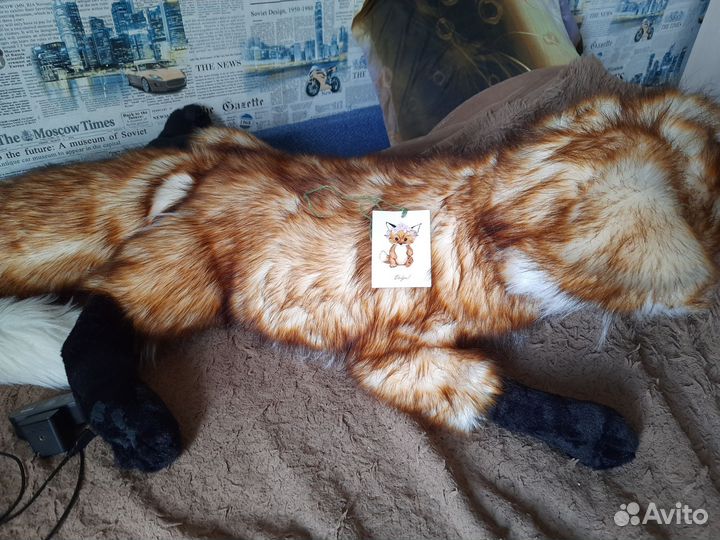 Большая мягкая лиса ручной работы