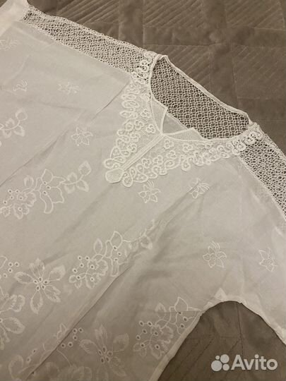 Женская футболка блузка кружевная с вышивкой