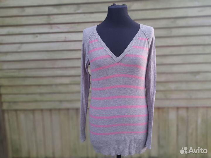 Полосатый пуловер шерсть-район American eagle 46