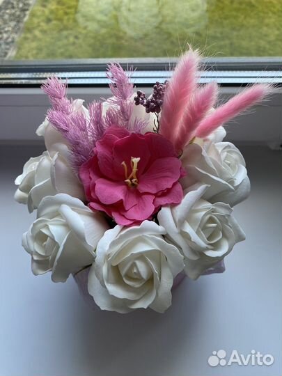 Букет роз из мыла