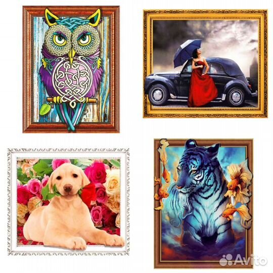 Алмазная мозаика 40x50 на подрамнике, картины
