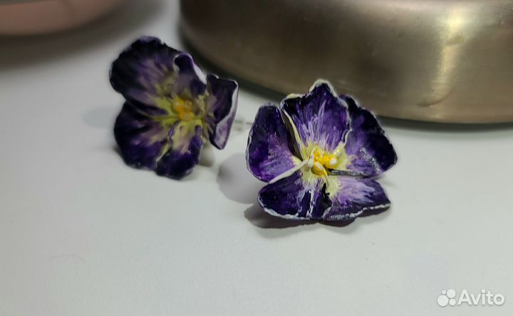 Серьги из полимерной глины.Ручная работа и роспись