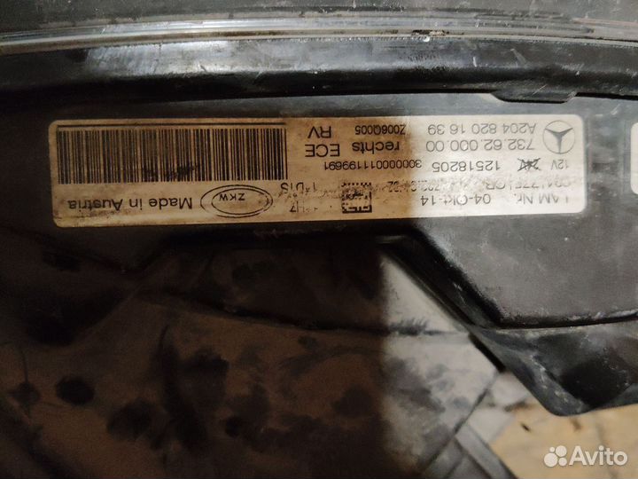 Фара передняя правая Mercedes