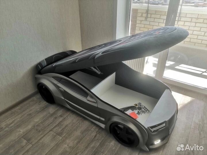 Детская кровать машина графит