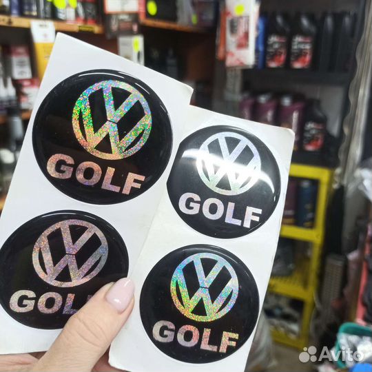 Наклейки силиконовые volkswagen golf 60мм