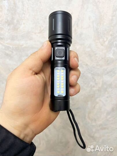 Фонарь яркий луч до км с встроенным акб