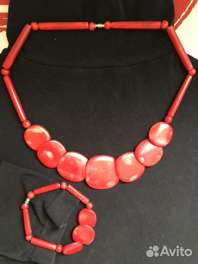 Колье и браслет из натурального камня