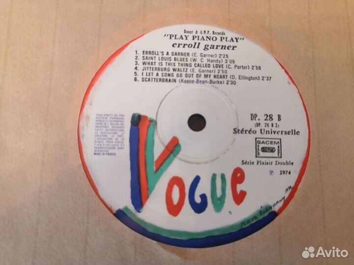 Виниловые пластинки Erroll Garner «Play piano