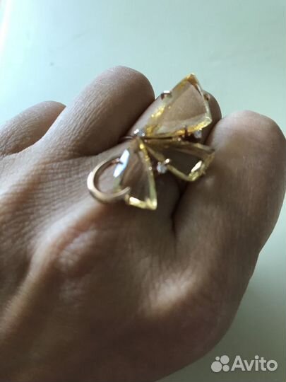 Новое Золотое кольцо с лимонным кварцем цитрином