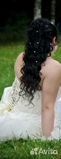 Волосы натуральные на заколках 45 см