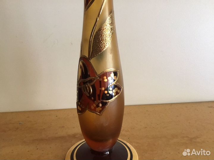 Ваза Позолота Богемия Чехословакия Времен СССР Нов