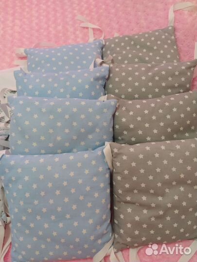 Бортики в кроватку(12 штук) + одеяло