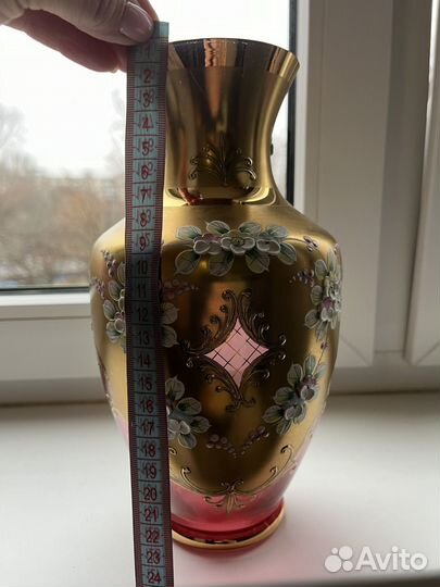 Ваза богемское стекло