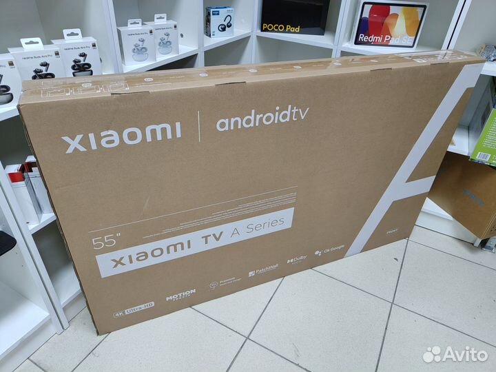 Xiaomi 55 дюймов, новый 4к смарт телевизор