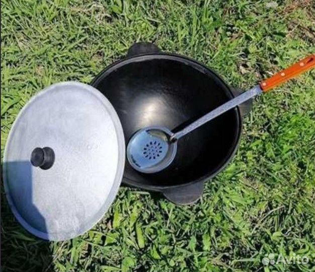 Казан чугунный с алюминиевой крышкой