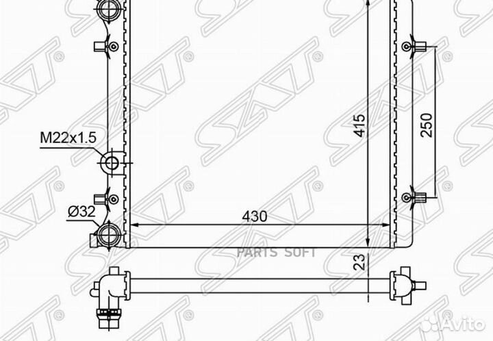 Радиатор Skoda Octavia 96-13 / Volkswagen Golf 97-09 / seat Leon 98-06 / Volkswagen Bora 98-05 sgsd0
